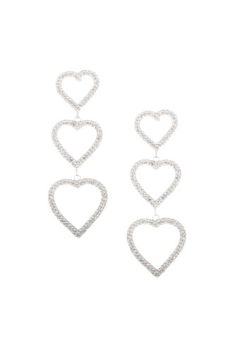 Lola Crystal Three Hearts Drop Earring - THE GALA - Modalova