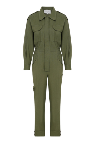 Dorothy Cotton Jumpsuit in Green - Nazli Ceren - Modalova