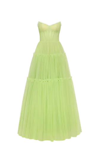 Light tulle maxi dress with ruffled skirt, Garden of Eden - Milla - Modalova