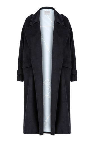 Laura Oversized Coat in Navy Blue - Nazli Ceren - Modalova