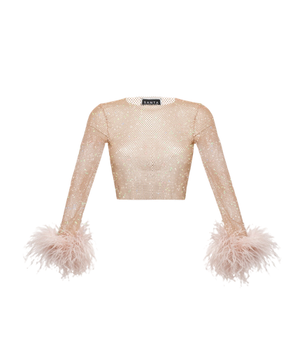 Sparkle Feathers Crop Top - Santa Brands - Modalova