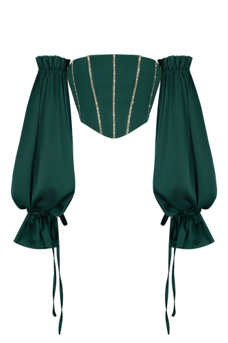 Set: Corset w/Sleeves + Maxi Skirt Dark Green - Santa Brands - Modalova