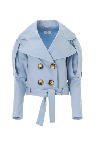 Statement jacket with oversized lapels in blue - Lita Couture - Modalova