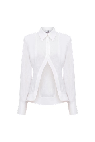 Jessie - Piping Detailed Linen Shirt - ILA - Modalova