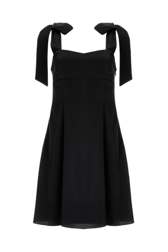 Ribbon-strap flared mini dress in black - Lita Couture - Modalova