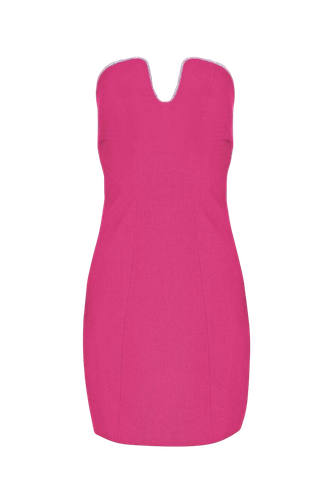 Fucshia Rhinestone Mini Dress - F.ILKK - Modalova