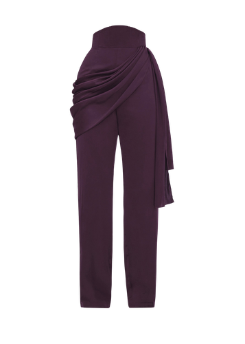 LOTI DRAPE PANTS - BERRY - Andrea Iyamah - Modalova