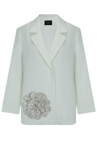 White Jacket w/Silver Flower - Santa Brands - Modalova
