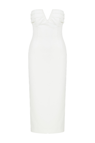Miora Crepe Midi Dress in Vanilla Ice - Nazli Ceren - Modalova