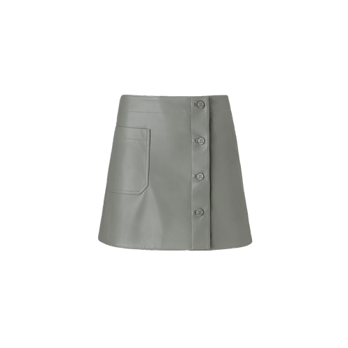 Faux leather olive green A-line skirt - Lita Couture - Modalova