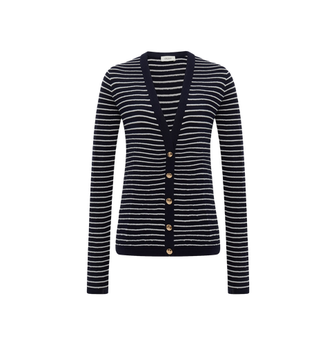 SILK-COTTON METALLIC STRIPE CARDIGAN - CRUSH Collection - Modalova