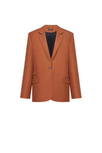 Oversized Caramel Cafe Blazer in Wool - INNNA - Modalova