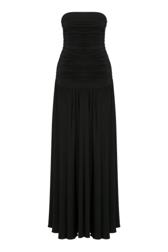 Amber Strapless Jersey Long Dress in Black - Nazli Ceren - Modalova