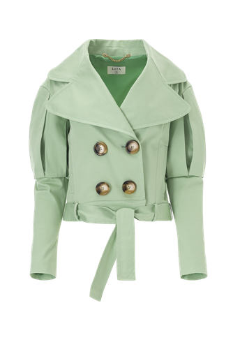 Statement jacket with oversized lapels in green - Lita Couture - Modalova