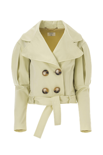 Statement jacket with oversized lapels in yellow - Lita Couture - Modalova