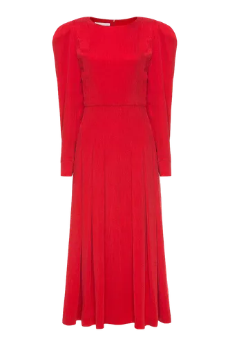 Red Pleated Dress - Sara Tamimi - Modalova