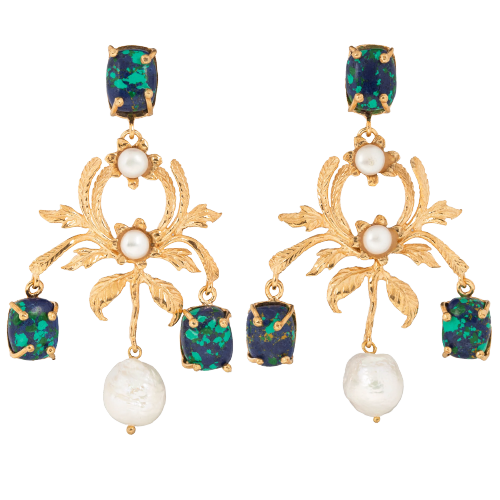 Celeste Earrings Green & Blue - Christie Nicolaides - Modalova