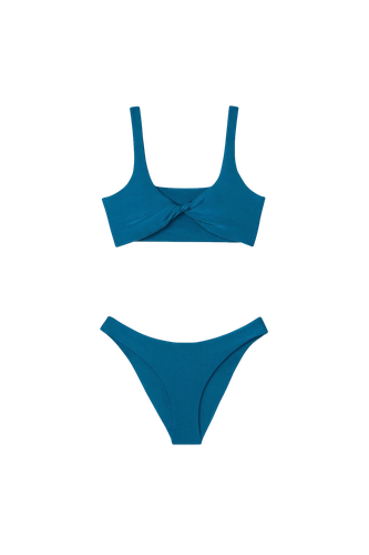 Concha Bikini with Caribe Bottom in Turquoise - Bottom - Sara Cristina - Modalova