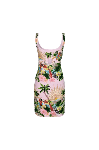 Aylin Tropical Print Pink Party Beach Dress - Oceanus Swimwear - Modalova