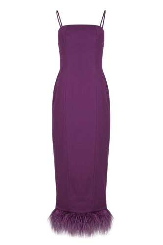 Plum Midi Feather Dress - F.ILKK - Modalova