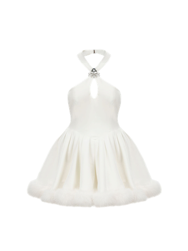 Juliet Velvet Halter Dress (White) - Nana Jacqueline - Modalova