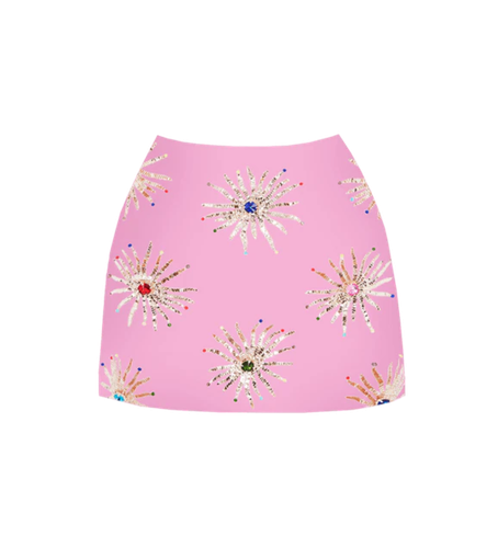Callie Co-ord Luxe Mini Skirt Pink - Oceanus Swimwear - Modalova