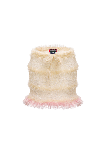 Swan Handmade Knit Skirt | Women's Cream Mini skirts - ANDREEVA - Modalova