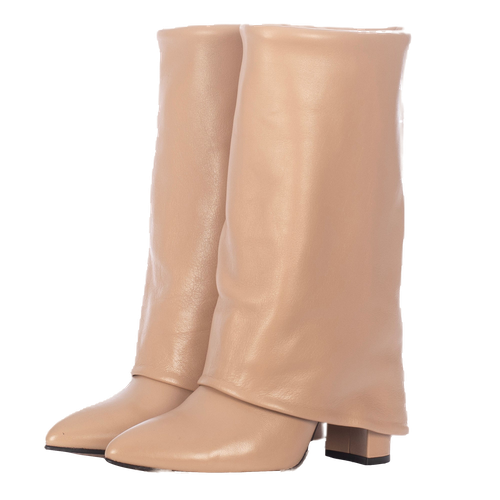 BERTA CREAM LEATHER BOOTS - 36 - Boots - Toral - Modalova