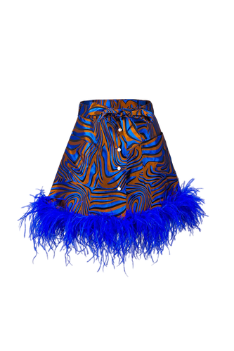Marilyn Skirt With Feathers Details | Women's Mini skirts - ANDREEVA - Modalova