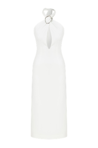 Viana Crepe Midi Dress in Vanilla Ice - L - Midi dresses - Nazli Ceren - Modalova