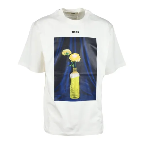 Msgm - Tops > T-Shirts - Beige - Msgm - Modalova