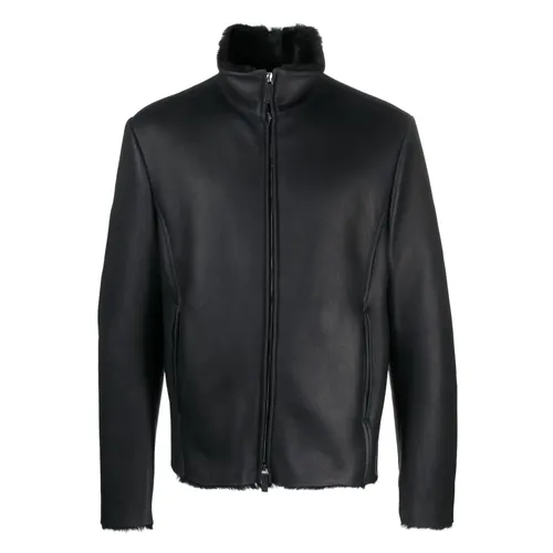 Jackets > Leather Jackets - - Giorgio Armani - Modalova