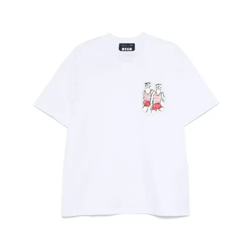 Msgm - Tops > T-Shirts - White - Msgm - Modalova