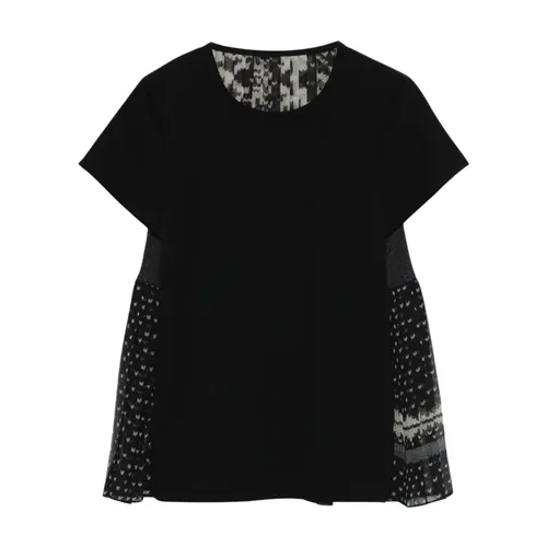 Sacai - Tops > T-Shirts - Black - Sacai - Modalova