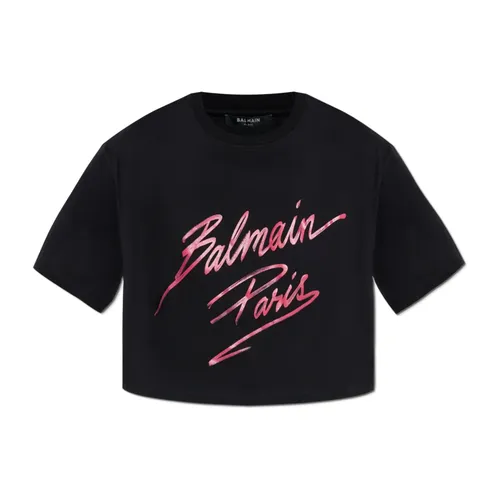 Balmain - Tops > T-Shirts - Black - Balmain - Modalova