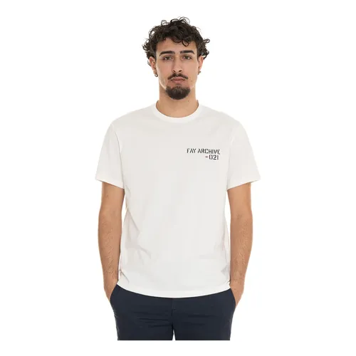 Fay - Tops > T-Shirts - White - Fay - Modalova