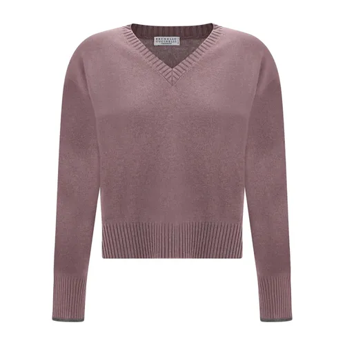 Knitwear > V-neck Knitwear - - Brunello Cucinelli - Modalova