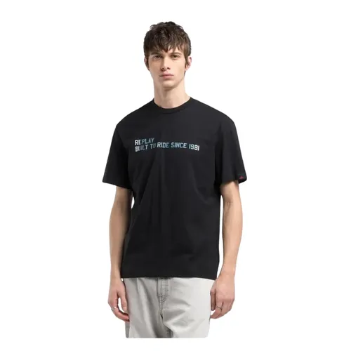 Replay - Tops > T-Shirts - Black - Replay - Modalova