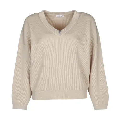 Knitwear > V-neck Knitwear - - Brunello Cucinelli - Modalova