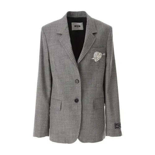 Msgm - Jackets > Blazers - Gray - Msgm - Modalova