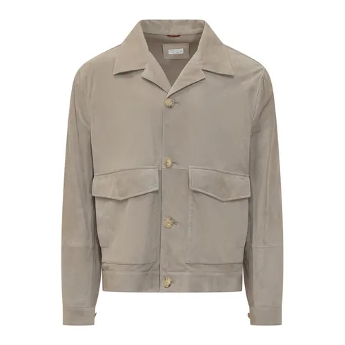 Jackets > Leather Jackets - - Brunello Cucinelli - Modalova