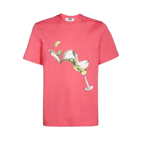 Msgm - Tops > T-Shirts - Pink - Msgm - Modalova
