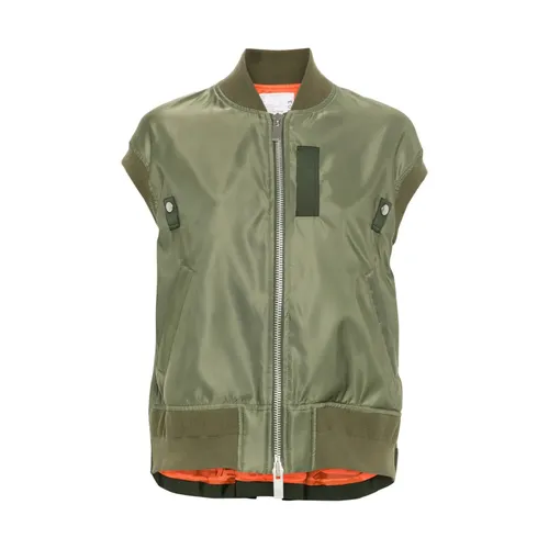 Sacai - Jackets > Vests - Green - Sacai - Modalova