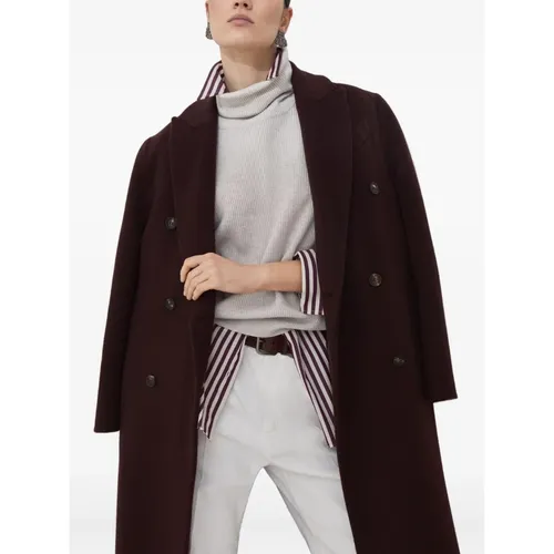 Coats > Double-Breasted Coats - - Brunello Cucinelli - Modalova