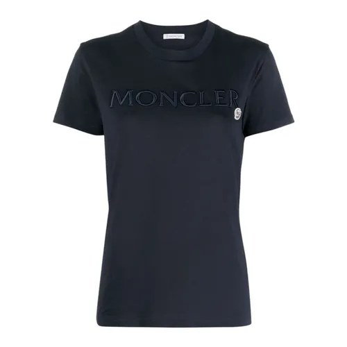 Moncler - Tops > T-Shirts - Blue - Moncler - Modalova