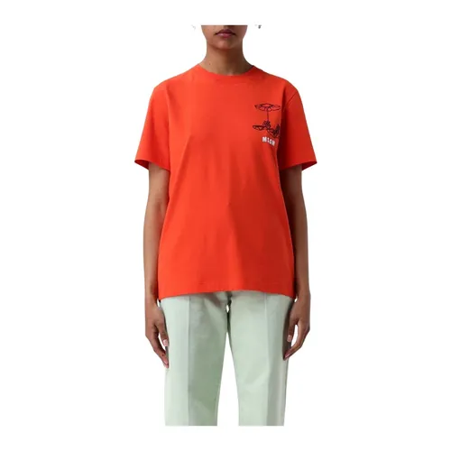 Msgm - Tops > T-Shirts - Red - Msgm - Modalova