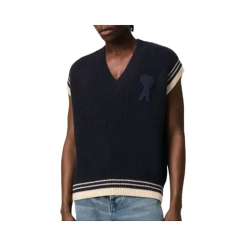 Knitwear > V-neck Knitwear - - Ami Paris - Modalova