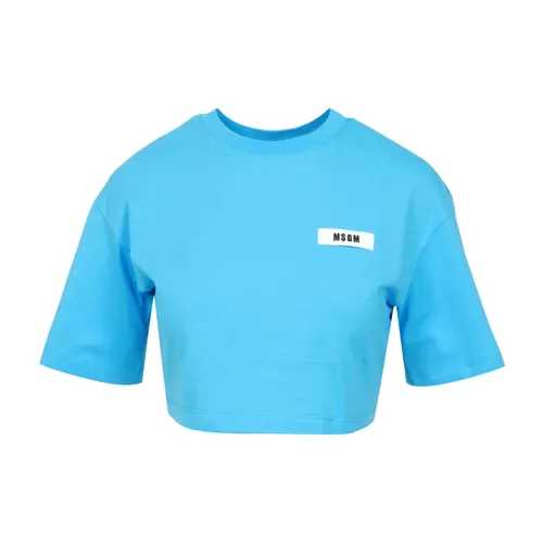 Msgm - Tops > T-Shirts - Blue - Msgm - Modalova