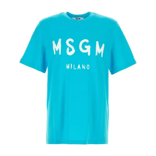 Msgm - Tops > T-Shirts - Blue - Msgm - Modalova
