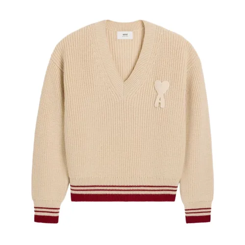 Knitwear > V-neck Knitwear - - Ami Paris - Modalova